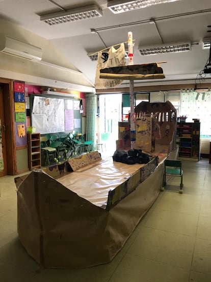 Aula del colegio Félix Rodríguez de la Fuente, en el municipio madrileño de Coslada.