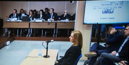 La infanta Cristina, durante su declaración.