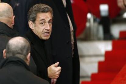 Sarkozy, el domingo en el partido del PSG.