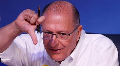 Geraldo Alckmin na convenção do PSDB, no sábado.