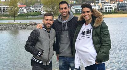 Jordi Alba, Sergio Busquets y Marc Bartra.