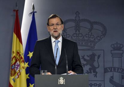 Mariano Rajoy, en una compareixen?a a la Moncloa el passat dia 11.