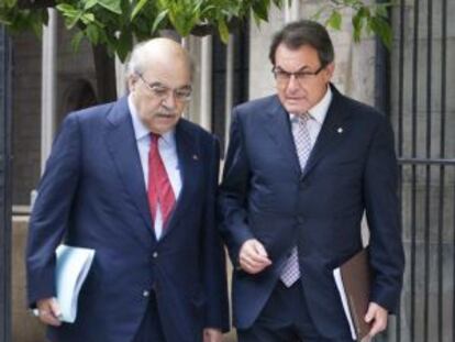 Artur Mas con Andreu Mas-Colell, en agosto de 2013