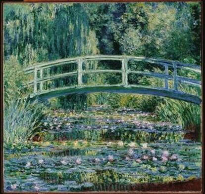 El cuadro, &#39;Nenfares y puente japons&#39; lo pint Monet en 1899 . Es uno de los 70 cuadros exclusivos que podrn verse en la exposicin de Zrich.