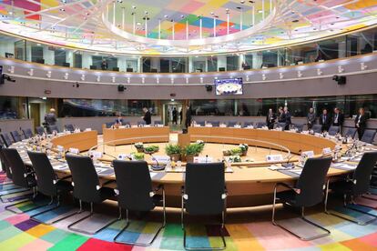 Sala de reuniones del Consejo Europeo, este viernes en Bruselas.