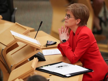 La ministra principal de Escoica, Nicola Sturgeon, el pasado martes en el Parlamento Autónomo