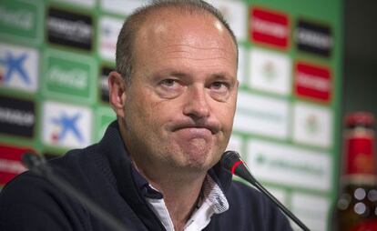 Mel, en la rueda de prensa ofrecida en el Benito Villamarín.