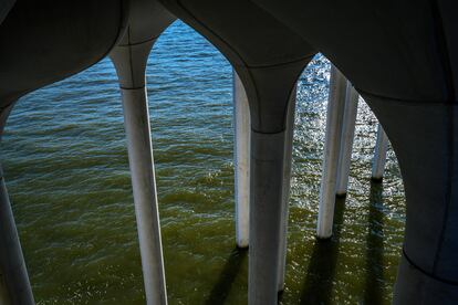 El parque Little Island se alza sobre 132 estructuras (bautizadas como tulipanes) de entre cinco y 19 metros de altura sobre el río Hudson. 