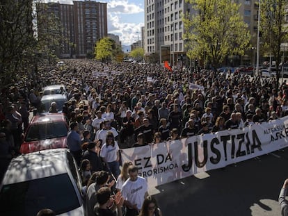 Manifestación en apoyo de los detenidos en Alsasua (Navarra).