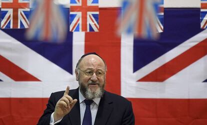 Ephraim Mirvis, el Gran Rabino británico, el 1 de febrero.