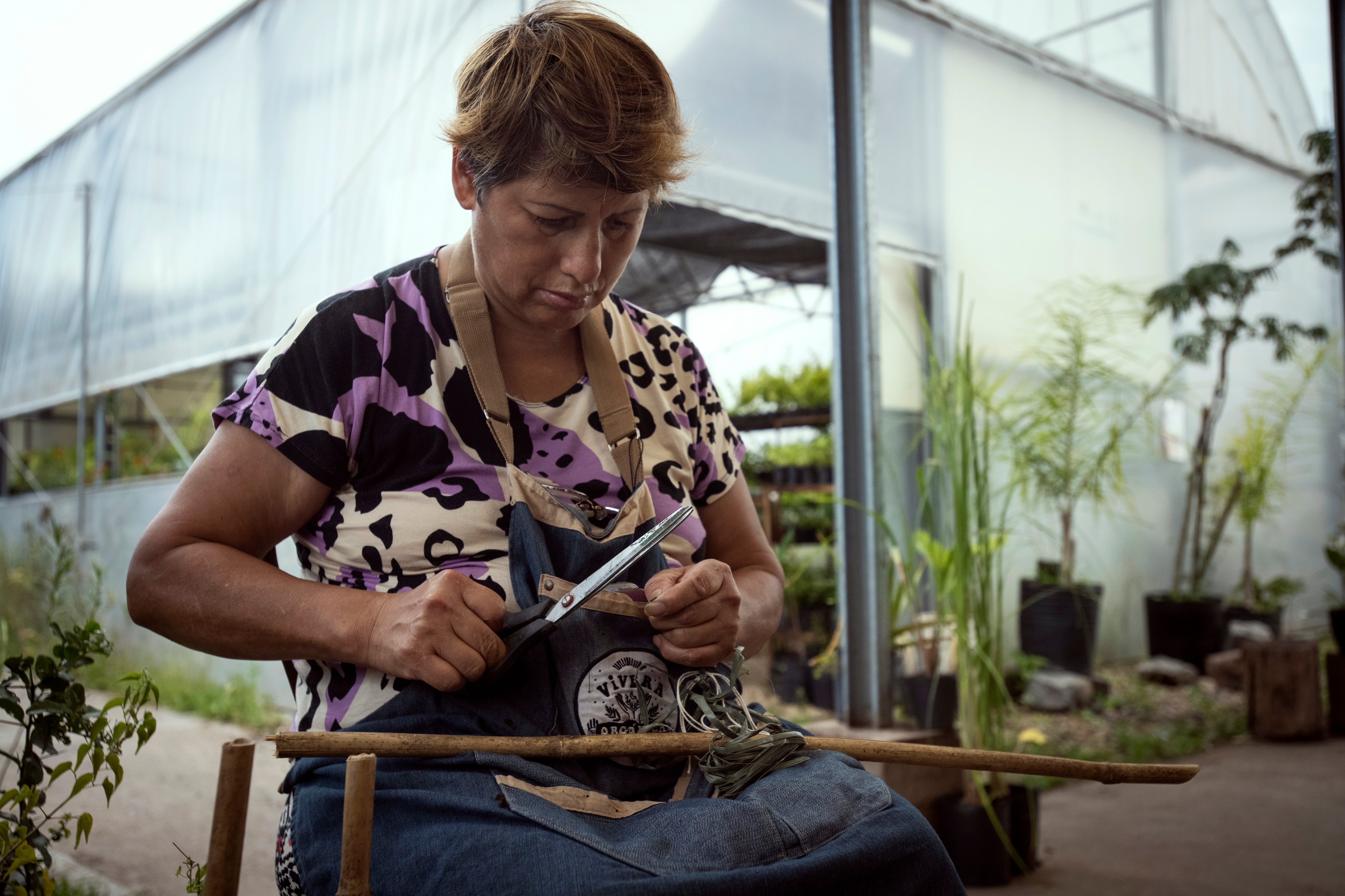 Soledad Muñoz trabaja en el vivero La Vivera del barrio Rodrigo Bueno.