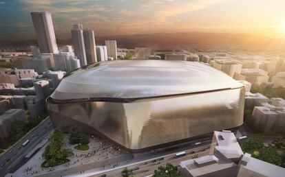 Imagen de cómo será el nuevo estadio Santiago Bernabéu.