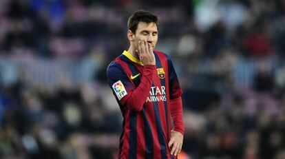 Messi, durante el partido con el Valencia.