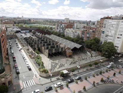 Vista aérea de las cocheras de Metro Madrid, en Cuatro Caminos.