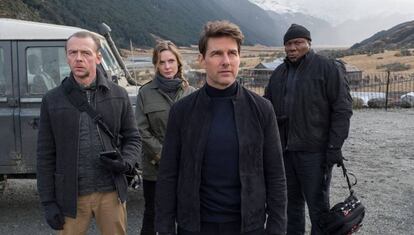 Rebecca Ferguson, Simon Pegg, Tom Cruise, Ving Rhames en un fotograma de 'Misión imposible - Fallout'.  