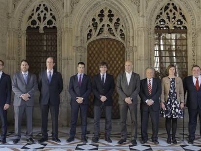 Puigdemont y los delegados de la Generalitat en el exterior.