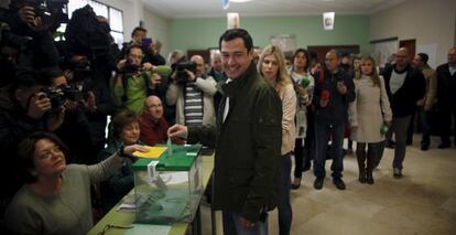 El candidato del PP Juan Manuel Moreno Bonilla.