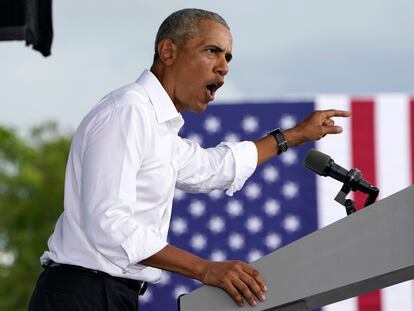 Obama, durante su discurso en la Universidad Internacional de Miami.