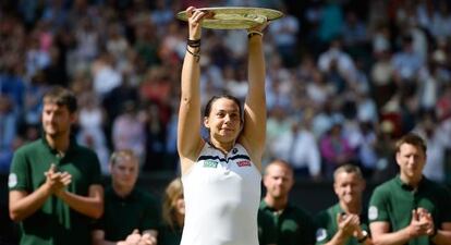 Marion Bartoli, tras ganar Wimbledon.