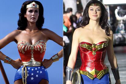 Lynda Carter y Adrianne Palicki, las voluptuosas Wonder Woman de la televisión.