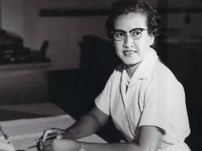 Katherine Johnson, en la NASA en 1966.