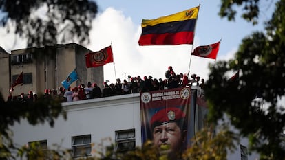 Simpatizantes de Nicolás Maduro, durante una protesta en Caracas, el 28 de julio.