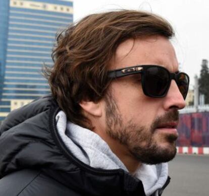 Fernando Alonso, en Baku.