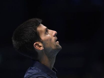 Djokovic, durante la final de la Copa de Maestros frente a Murray.