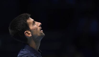 Djokovic, durante la final de la Copa de Maestros frente a Murray.