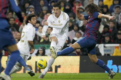 Partido entre el Real Madrid y el Barcelona, disputado el sábado pasado.