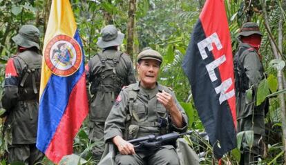 Gabino, líder del ELN, en una imagen de abril de 2018