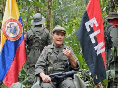 Gabino, líder del ELN, en una imagen de abril de 2018