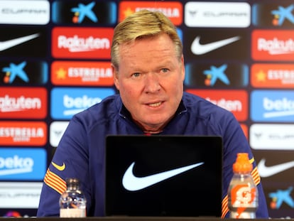 Koeman, durante un rueda de prensa.