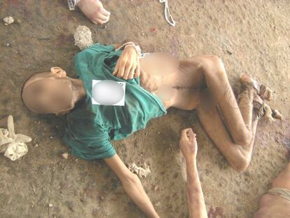Una de las imágenes de cadáveres con signos de tortura aportadas por el desertor sirio.