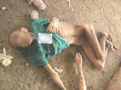 Una de las imágenes de cadáveres con signos de tortura aportadas por el desertor sirio.