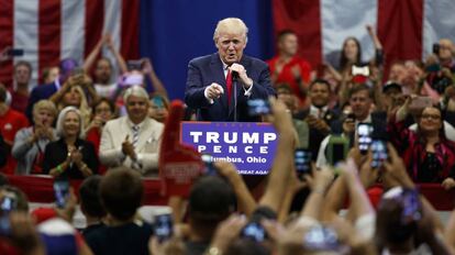 Donald Trump en un m&iacute;tin este lunes.