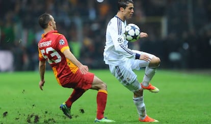 Cristiano Ronaldo durante el partido contra el Galatasaray.