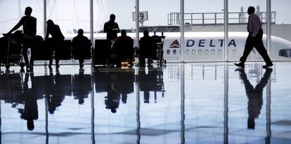Un avión de Delta Air Lines en el aeropuerto de Atlanta.