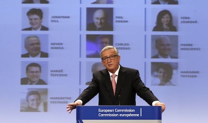 Juncker, durante la presentación de la lista de comisarios, el miércoles en Bruselas
