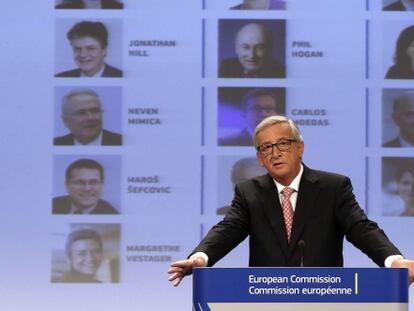 Juncker, durante la presentaci&oacute;n de la lista de comisarios, el mi&eacute;rcoles en Bruselas