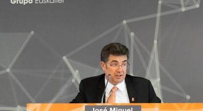 José Miguel García, consejero delegado de Euskaltel, durante la pasada junta de accionistas.