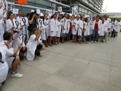 Protesta del personal investigador del Centro de Investigaci&oacute;n Principe Felipe de Valencia.