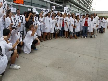 Protesta del personal investigador del Centro de Investigación Principe Felipe de Valencia.