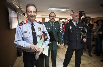 Mandos policiales en la presentación de la operación en Castellón