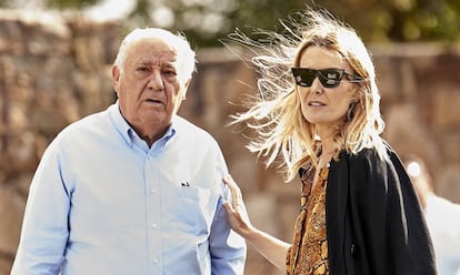 Amancio Ortega y su hija Marta Ortega en julio de 2018 durante una competición hípica.