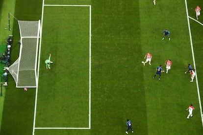Vista aérea del gol marcado por el francés Paul Pogba.