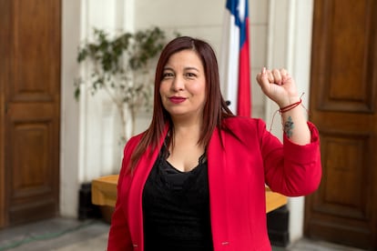 Karen Araya en el Ex-Congreso Nacional, el 7 de noviembre.