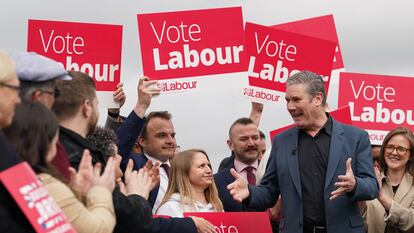 El líder del Partido Laborista, Keir Starmer, el 5 de mayo en la localidad de Chatham.