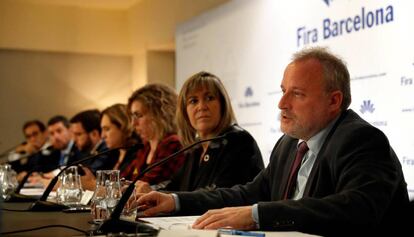 El director general de Fira de Barcelona, Constanti Serrallonga, durante la rueda de prensa ofrecida este jueves.