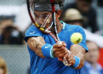 Nadal, durante el partido con Nishikori. 